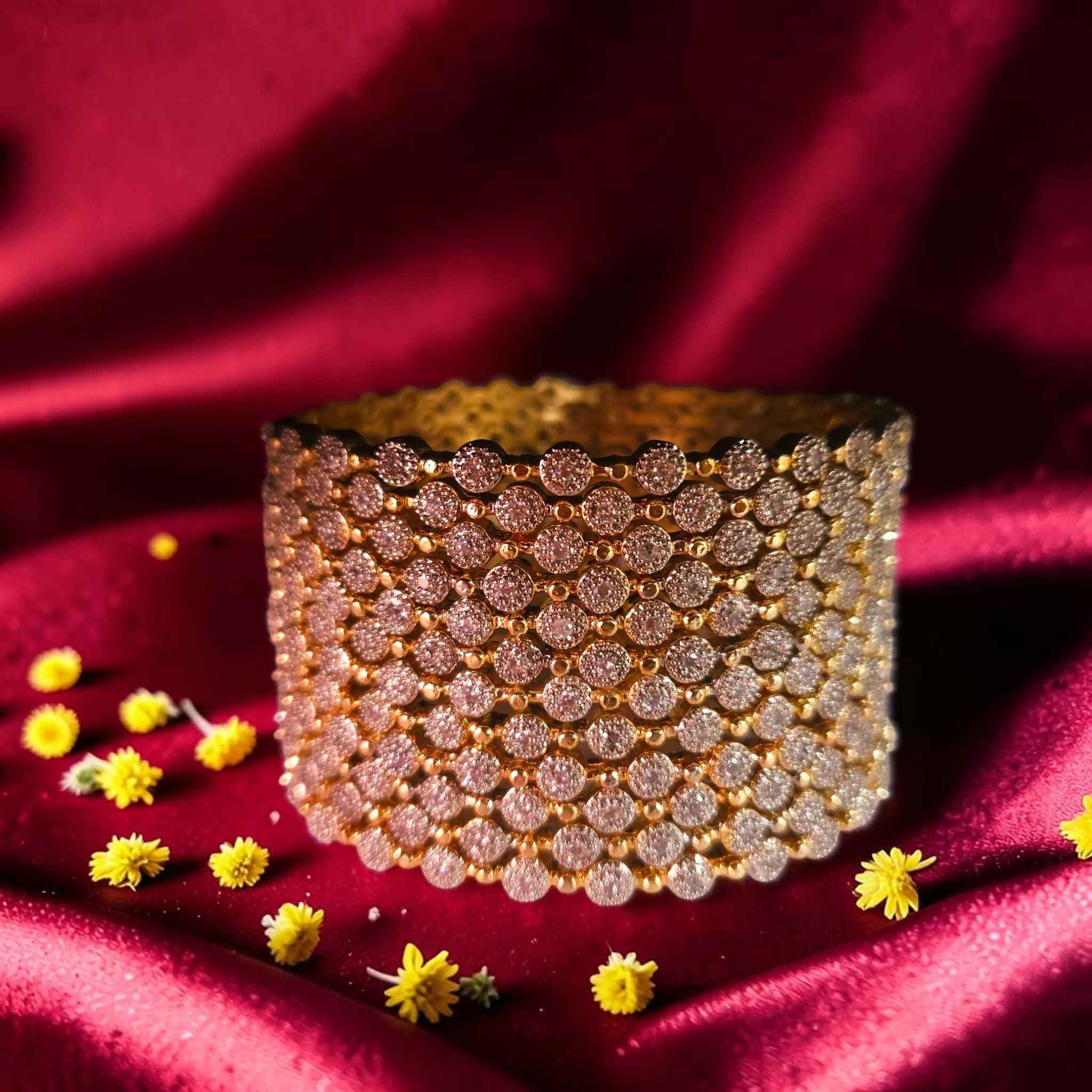 Shangri Premium AD Stone Gold-Plated Bangles