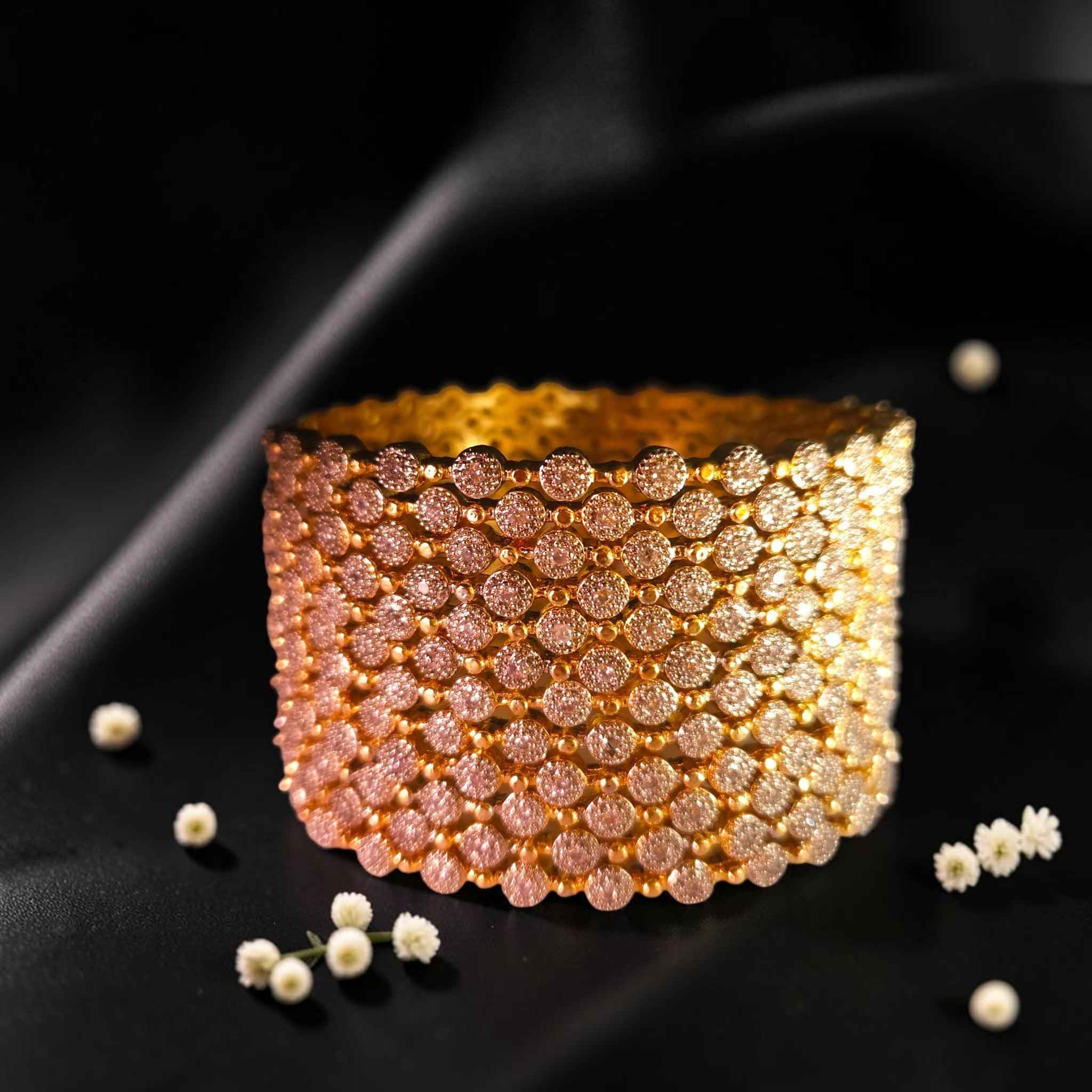 Shangri Premium AD Stone Gold-Plated Bangles