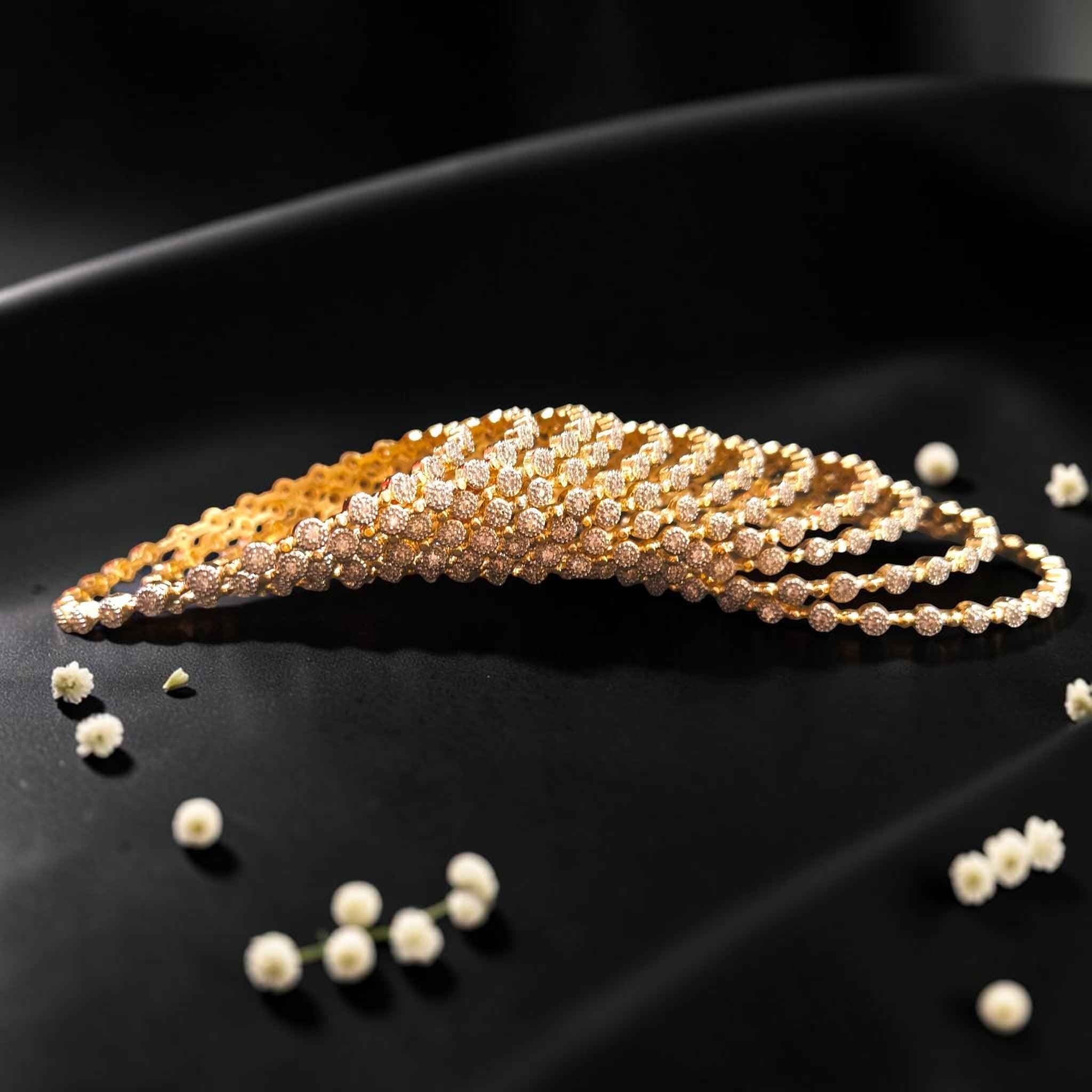 Shangri Premium AD Stone Gold-Plated Bangles