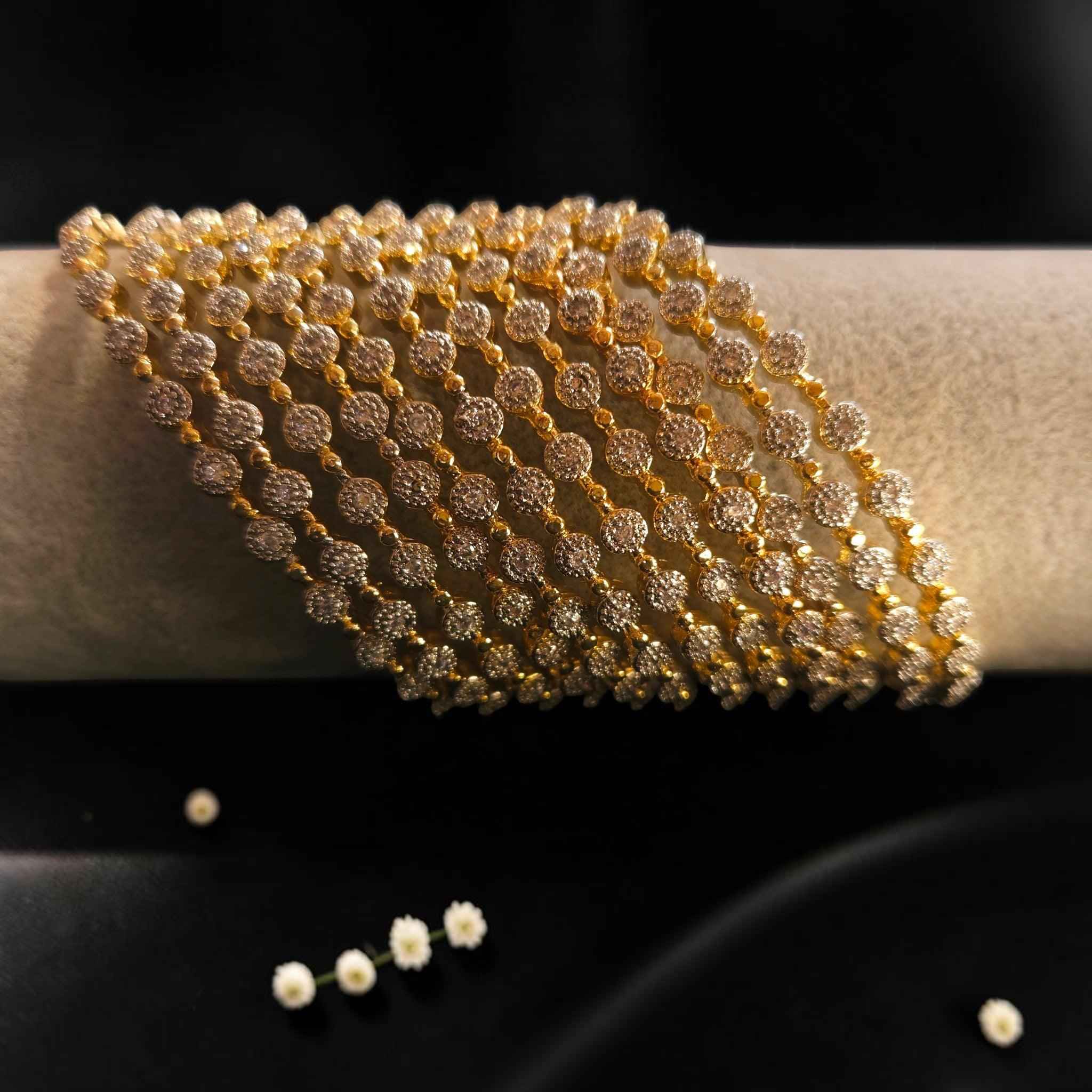 Shangri Premium AD Stone Gold-Plated Bangles
