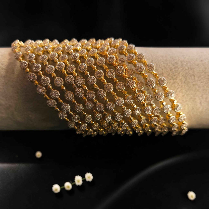 Shangri Premium AD Stone Gold-Plated Bangles