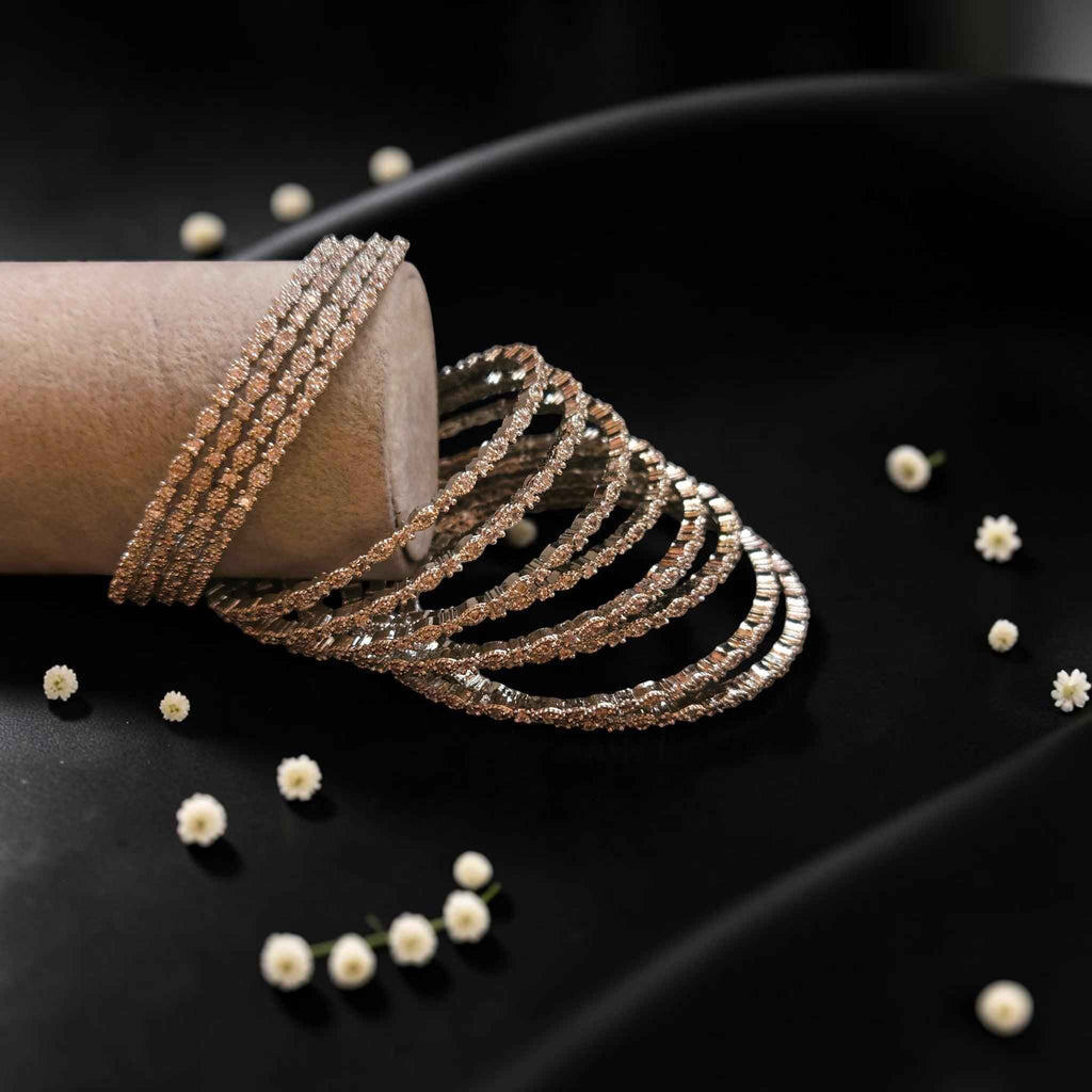 Shangri Silver AD Bangles - Elegant Designer Bangles