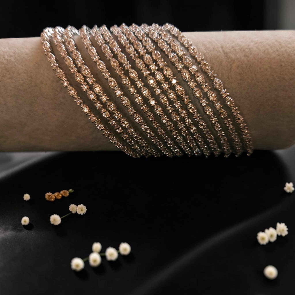 Shangri Silver AD Bangles - Elegant Designer Bangles