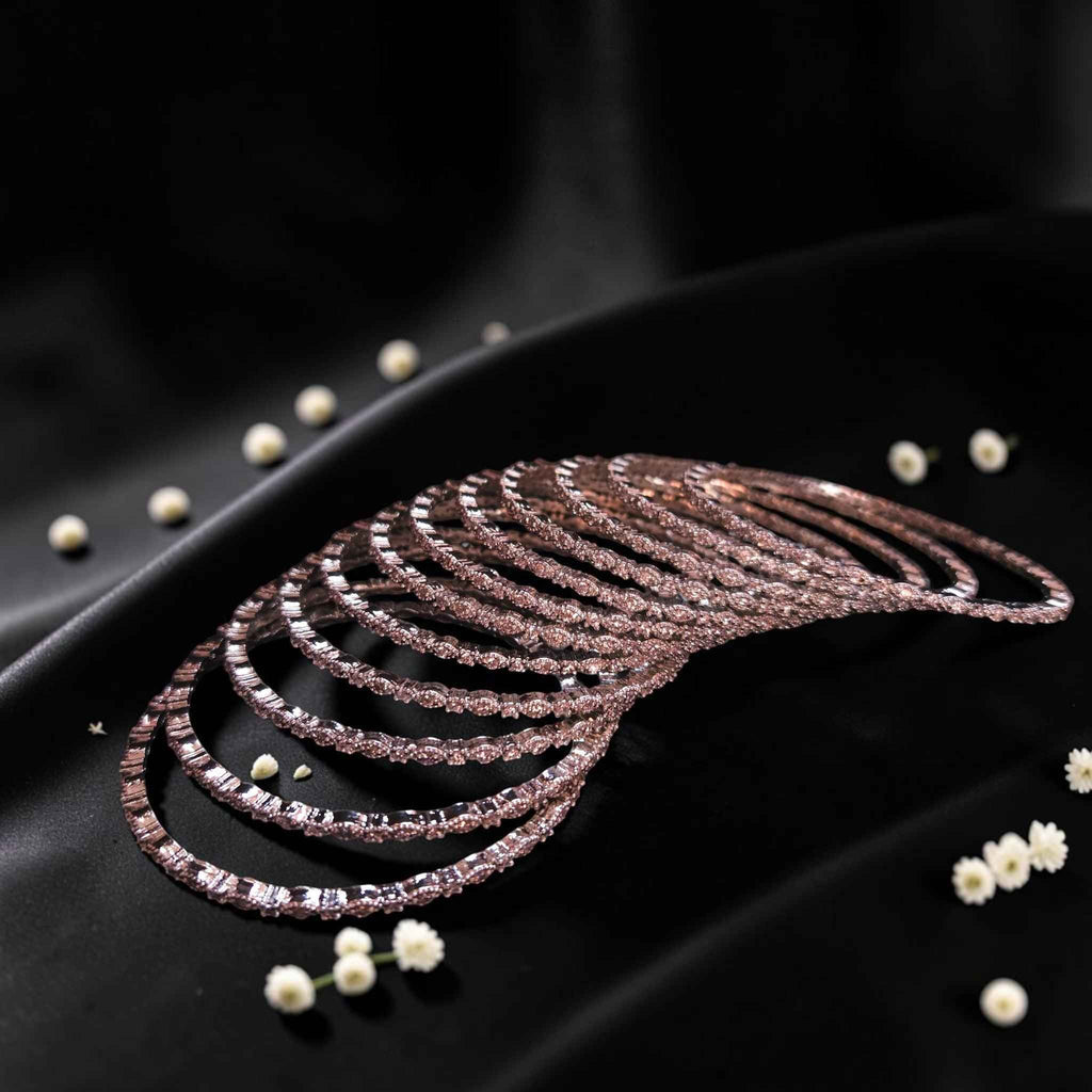 Shangri Silver AD Bangles - Elegant Designer Bangles