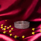 Shangri Premium Square Cut American Diamond Bangles Set