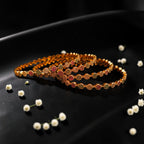 Shangri Premium American Diamond Bangles – Red & Green Stone Micro Gold Plated Designer Kada Set