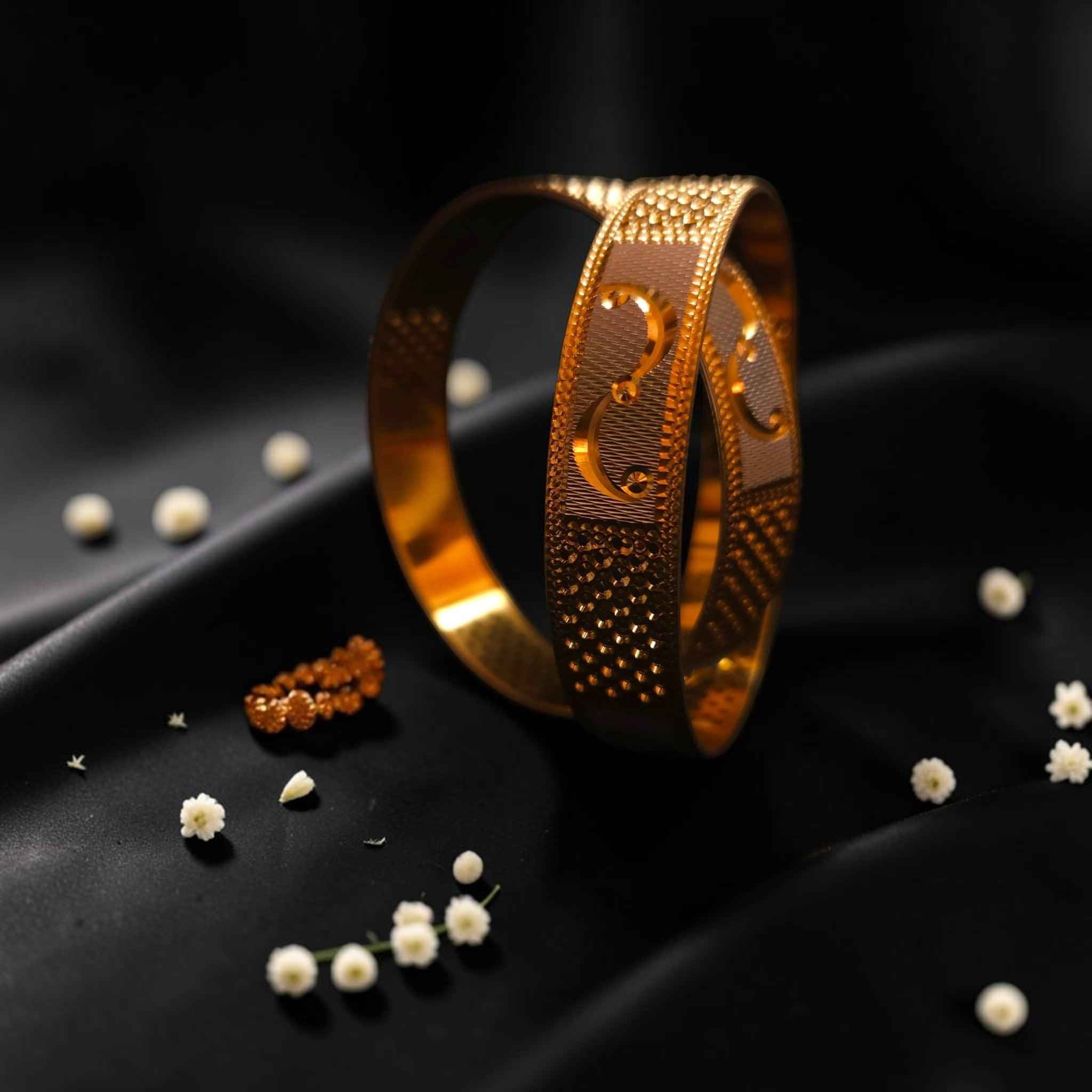 Shangri Gold Plated AD Stone Encrusted Bangles