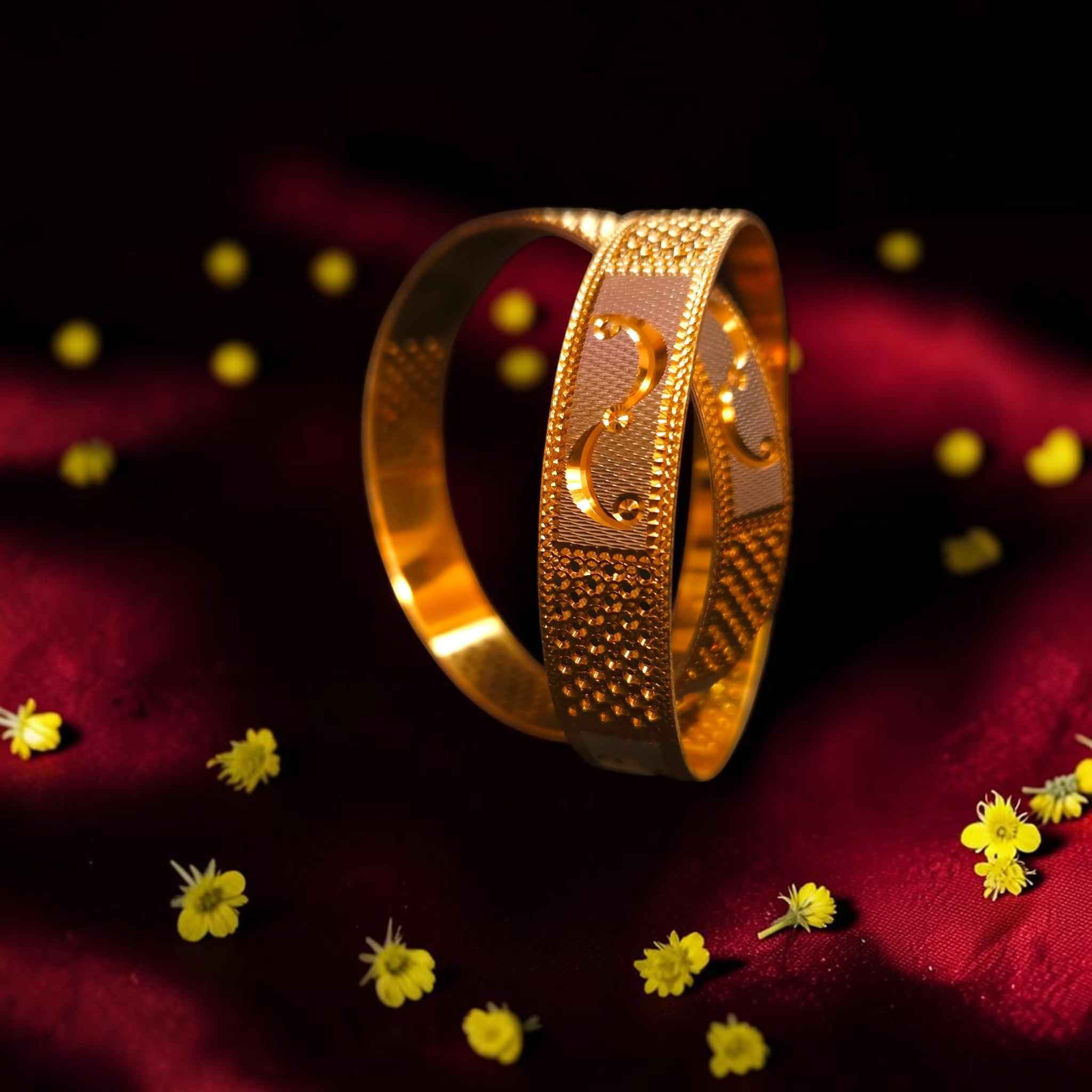 Shangri Gold Plated AD Stone Encrusted Bangles