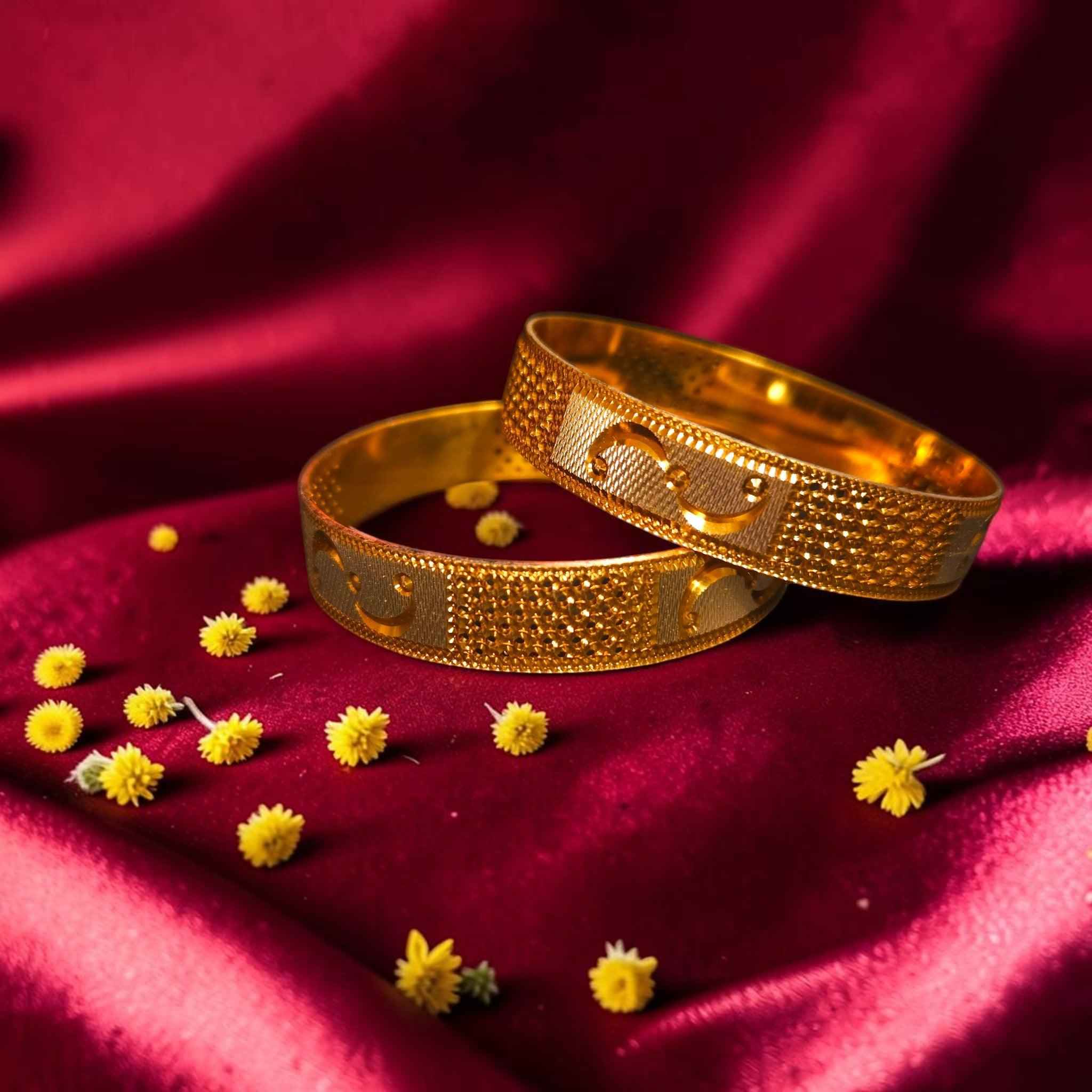 Shangri Gold Plated AD Stone Encrusted Bangles