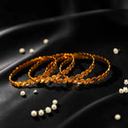 Shangri Gold-Plated Textured Bangle Set