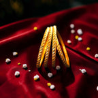 Shangri Premium Gold Plated Textured Bangles Set