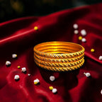 Shangri Premium Gold Plated Textured Bangles Set