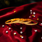 Shangri Gold Plated Intricate Patterned Bangles Set