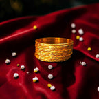 Shangri Premium Gold-Plated Textured Bangles Set