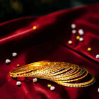 Shangri Elegant Gold Plated Textured Bangles