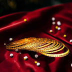 Shangri Elegant Gold Plated Textured Bangles