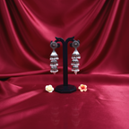 Shangri Oxidized Silver Jhumka Earrings with Pearl Drops