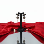 Shangri Antique Silver Jhumka Earrings with Pearl Accents