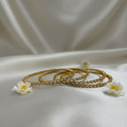 Shangri Premium American Diamond Tennis Bangles – Mehandi Gold Finish Elegant Kada Set