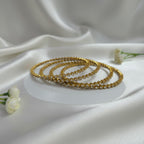 Shangri Premium American Diamond Tennis Bangles – Mehandi Gold Finish Elegant Kada Set