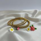 Shangri Premium American Diamond Tennis Bangles – Mehandi Gold Finish Elegant Kada Set
