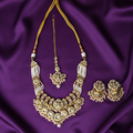 Shangri Elegant Kundan-Style Necklace Set with Jhumkas & Maang Tikka