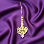 Shangri Elegant Kundan-Style Necklace Set with Jhumkas & Maang Tikka