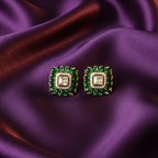 Shangri Green & White Kundan-Style Necklace Set