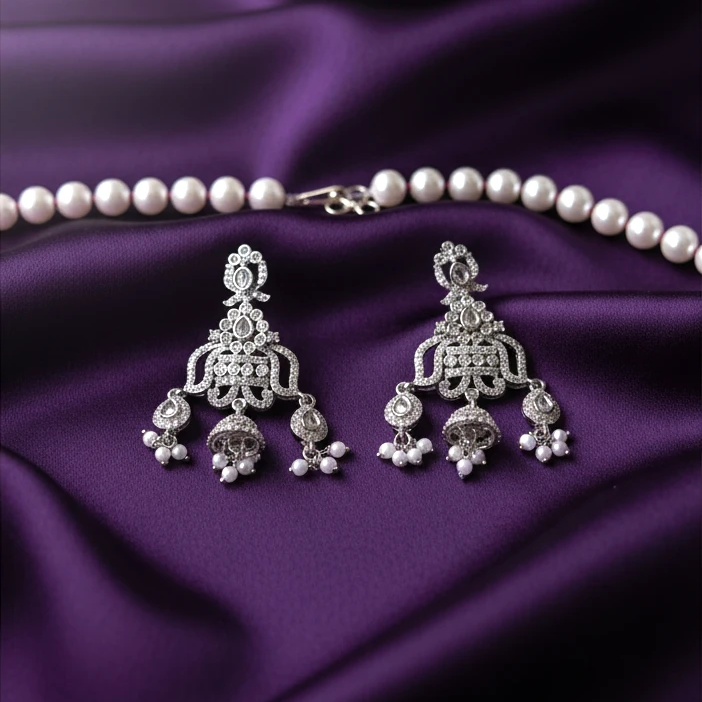 Shangri Pearl and American Diamond Choker Set