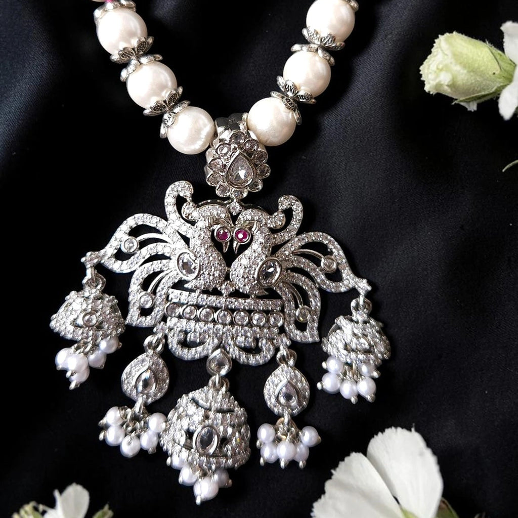 Shangri Pearl and American Diamond Choker Set