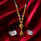 Shangri AD Stone Gold-Plated Mangalsutra with Pastel Beads