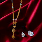 Shangri AD Stone Gold-Plated Mangalsutra with Pastel Beads