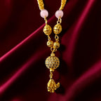 Shangri AD Stone Gold-Plated Mangalsutra with Pastel Beads