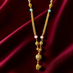 Shangri AD Stone Gold-Plated Mangalsutra with Pastel Beads