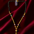 Shangri AD Stone Gold-Plated Mangalsutra with Pastel Beads
