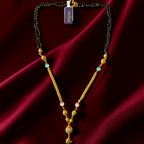 Shangri AD Stone Gold-Plated Mangalsutra with Pastel Beads