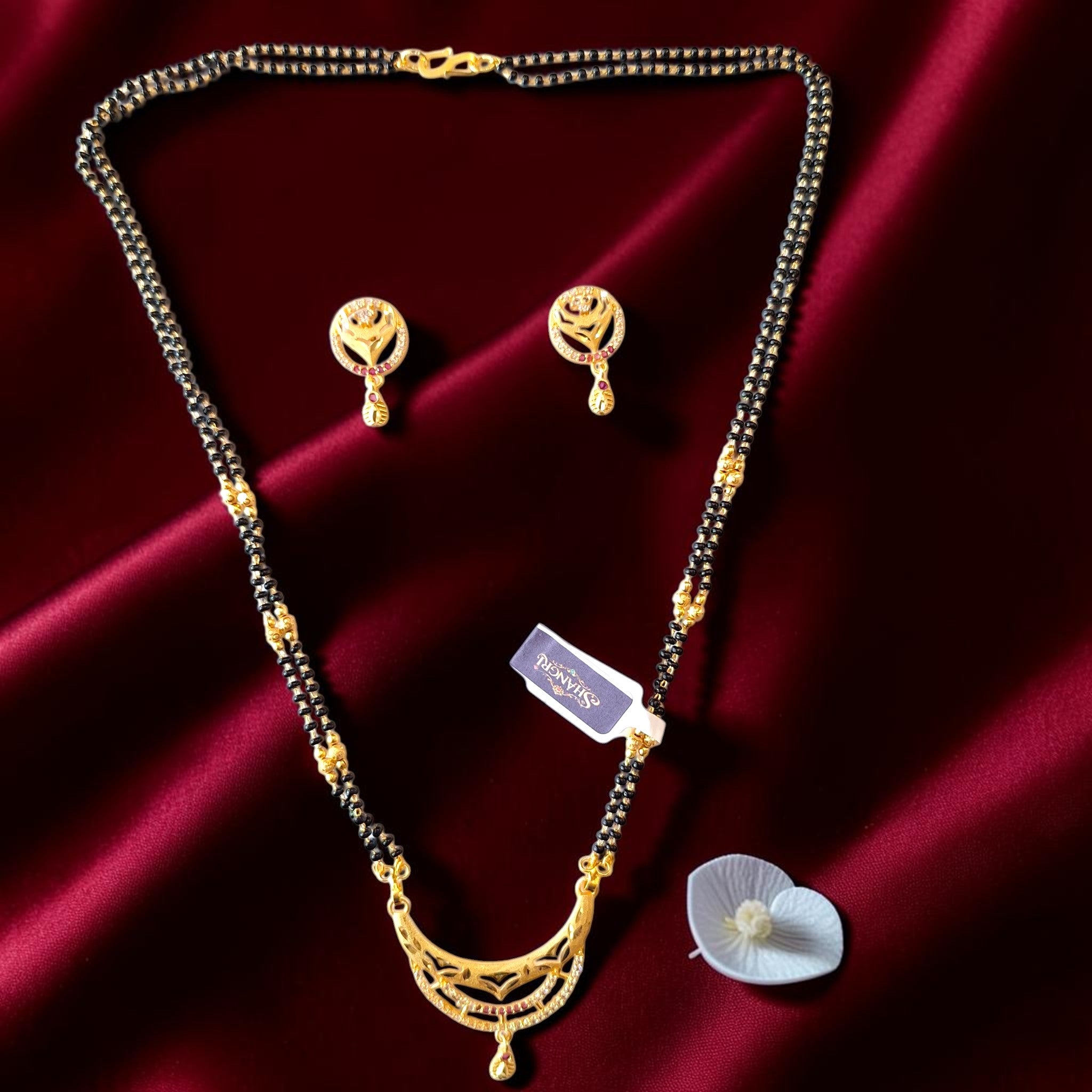 Daily Wear Gold Plated AD Mangalsutra Set with Separate Chain