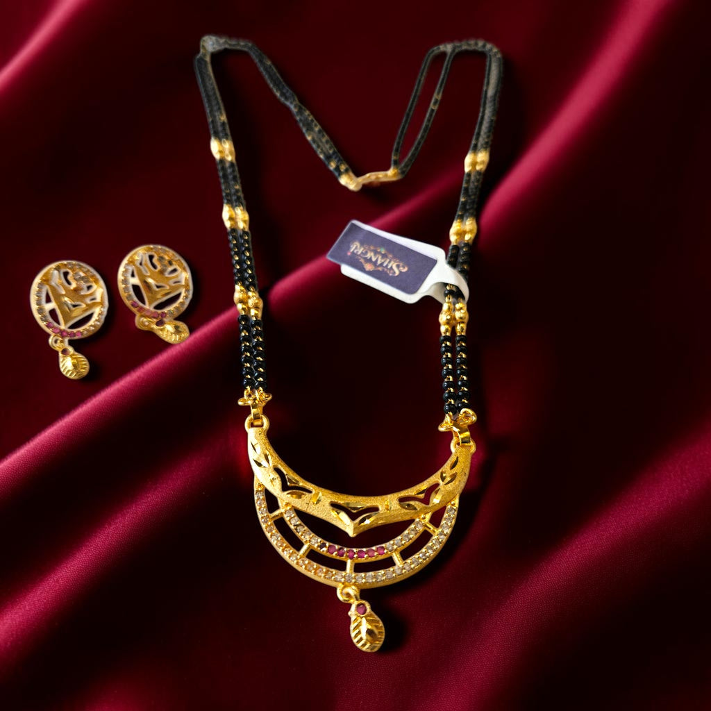 Daily Wear Gold Plated AD Mangalsutra Set with Separate Chain