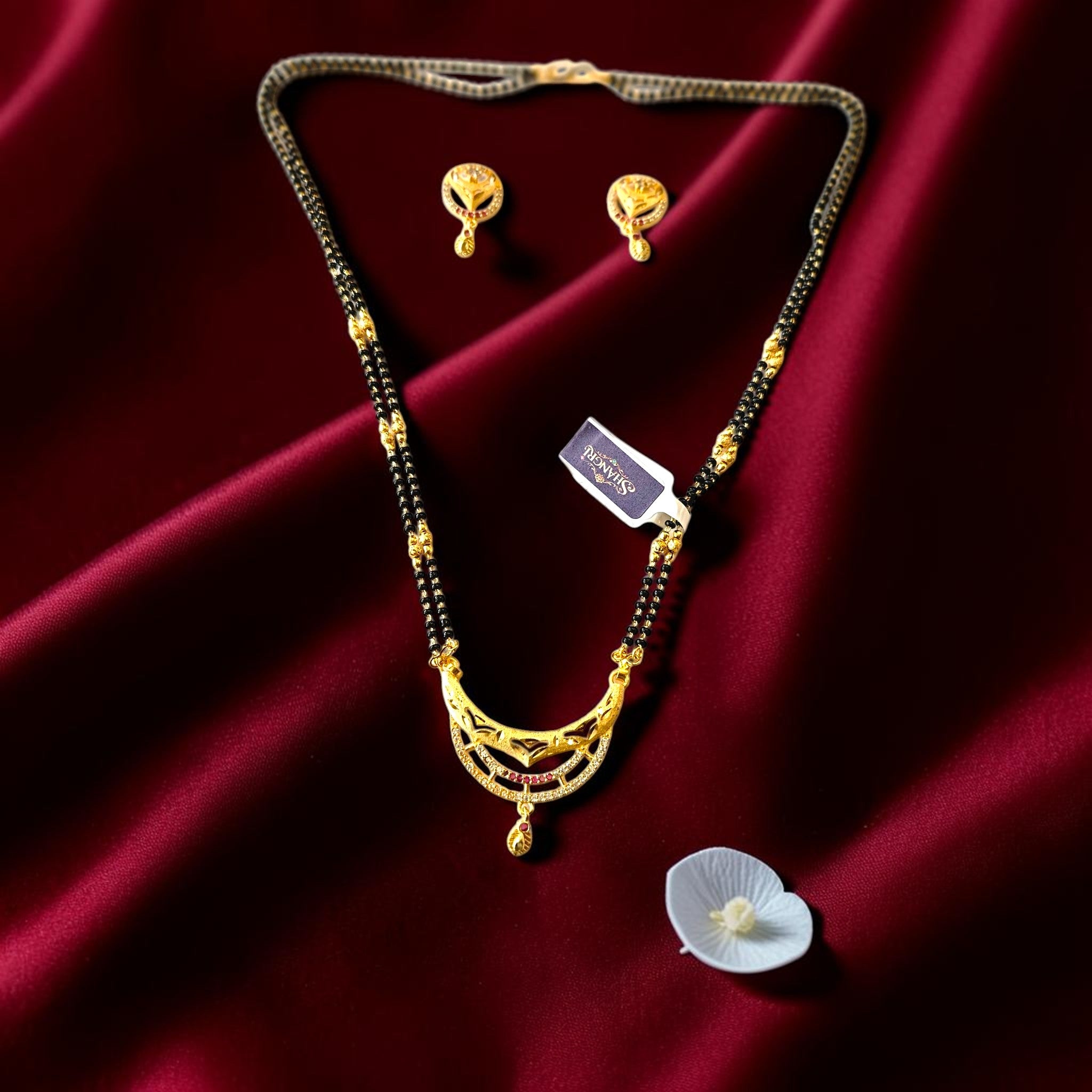Daily Wear Gold Plated AD Mangalsutra Set with Separate Chain