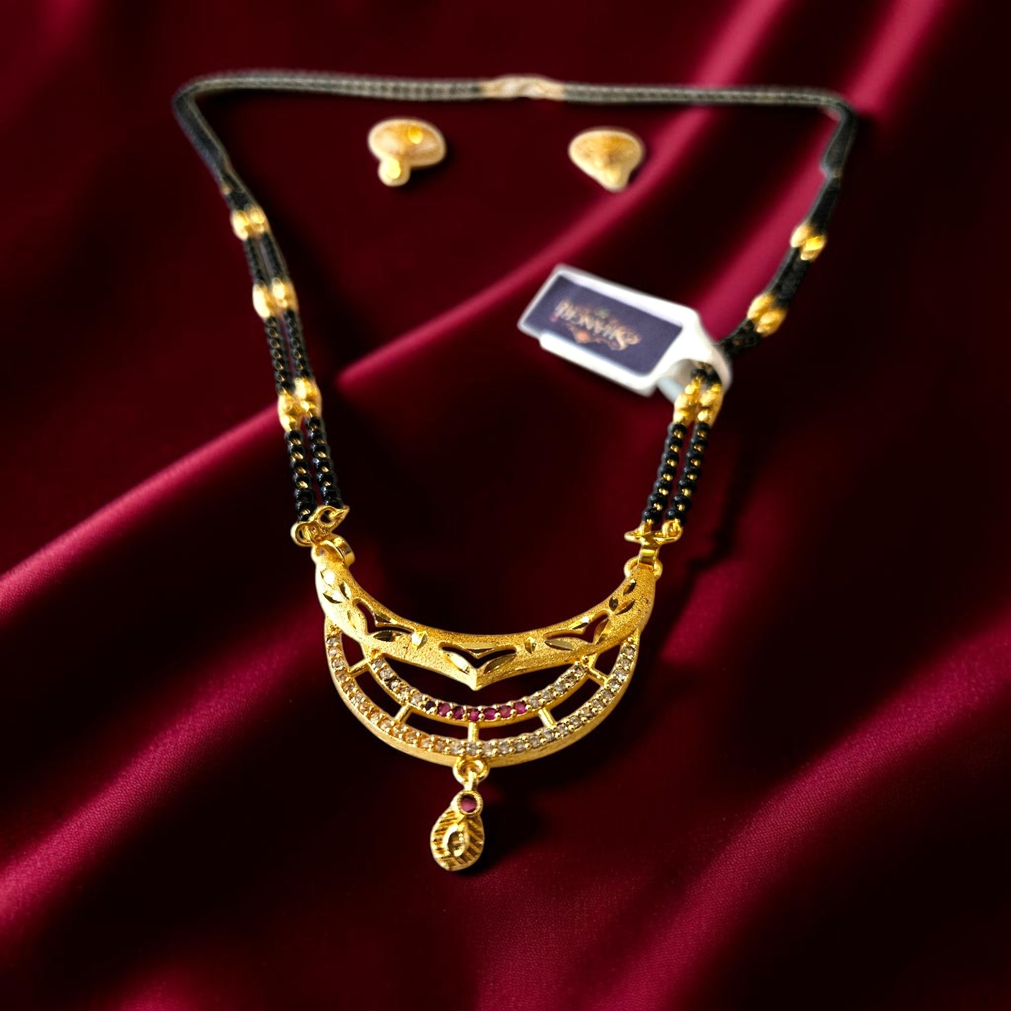 Daily Wear Gold Plated AD Mangalsutra Set with Separate Chain