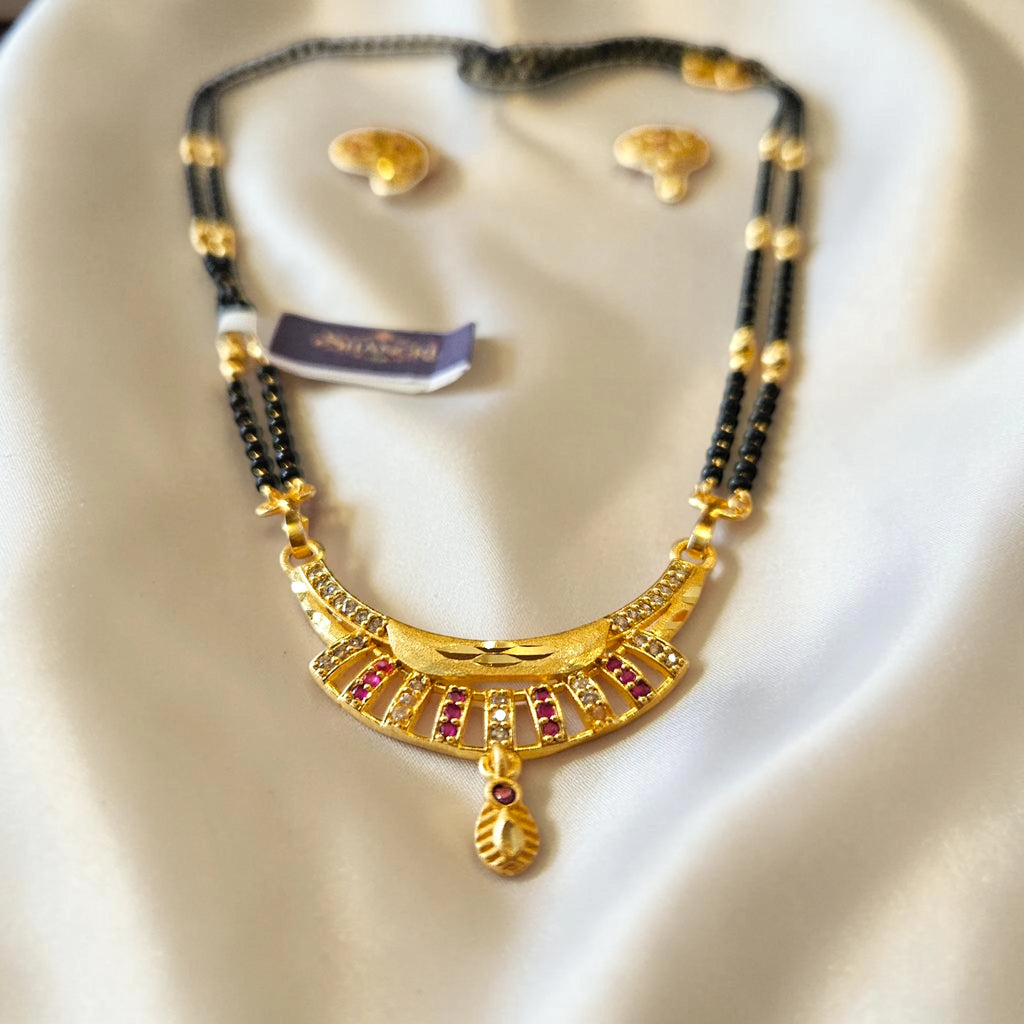 Daily Wear Gold Plated AD Mangalsutra with Separately Sold Chain