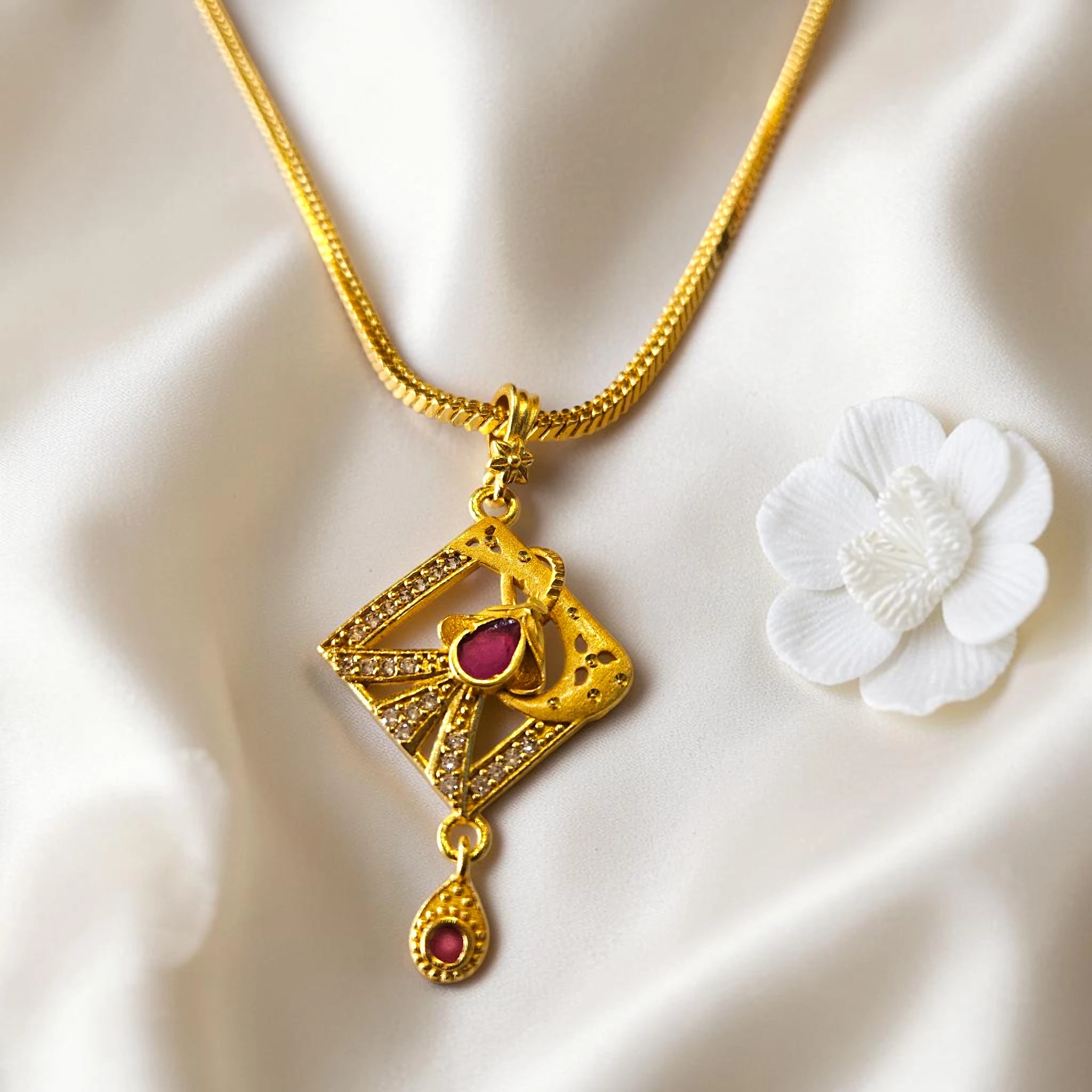 Shangri Gold Plated AD Stones Mangalsutra Set