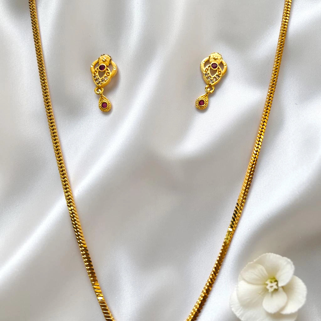 Exquisite AD-Studded Gold Plated Mangalsutra Set by Shangri