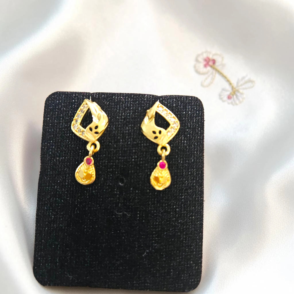 Shangri Gold-Plated AD Daily Wear Mangalsutra Pendant Set