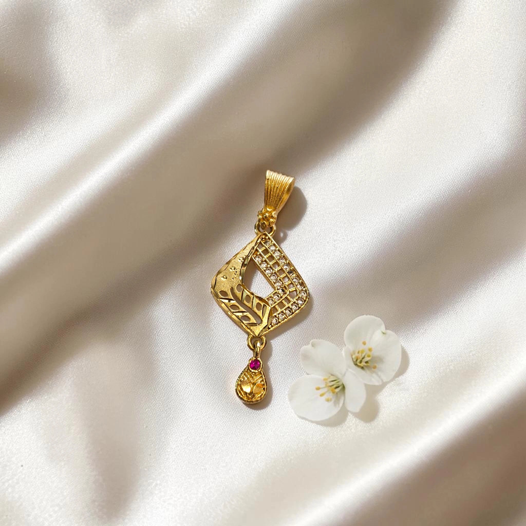 Shangri Gold-Plated AD Daily Wear Mangalsutra Pendant Set