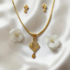 Shangri Gold-Plated AD Daily Wear Mangalsutra Pendant Set