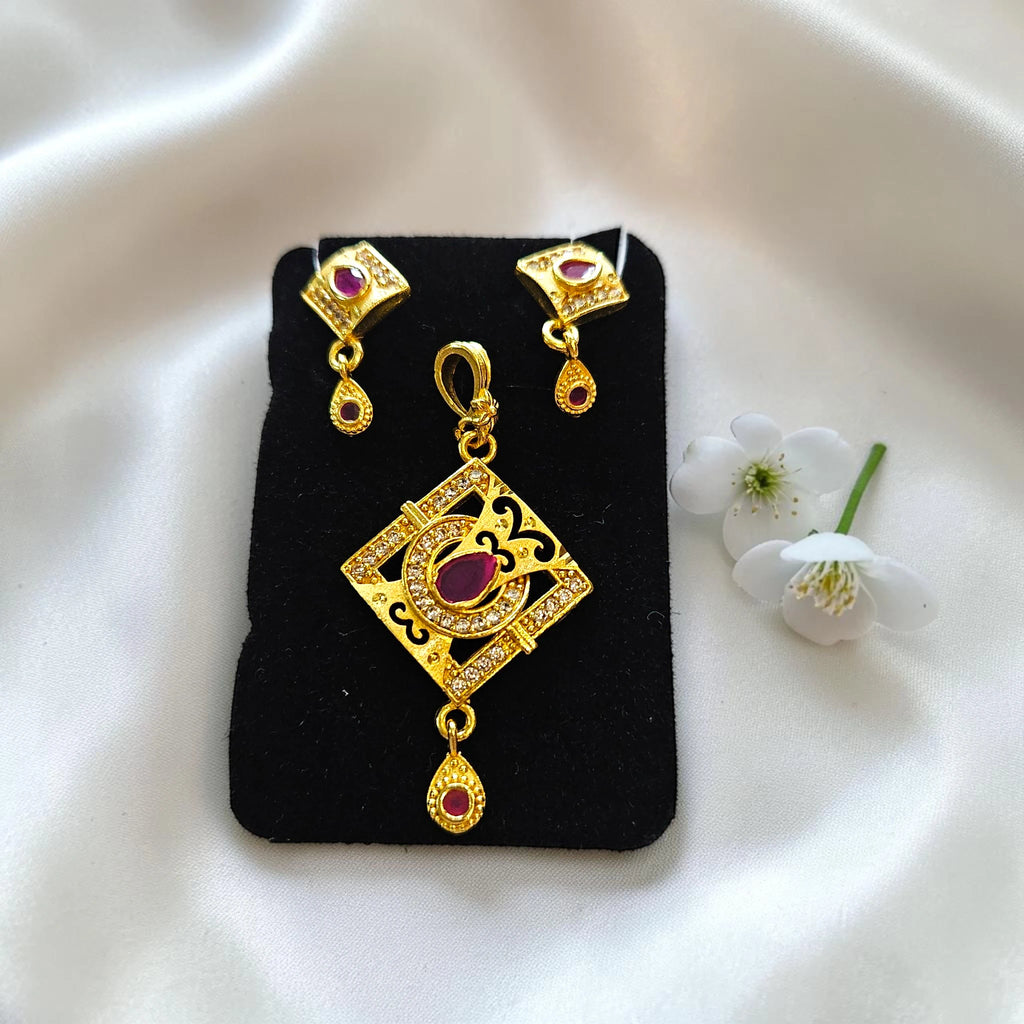 Shangri Gold Plated Daily Wear AD Mangalsutra Set