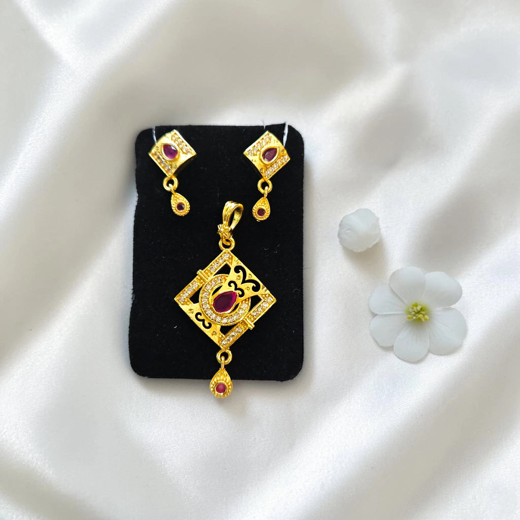 Shangri Gold Plated Daily Wear AD Mangalsutra Set