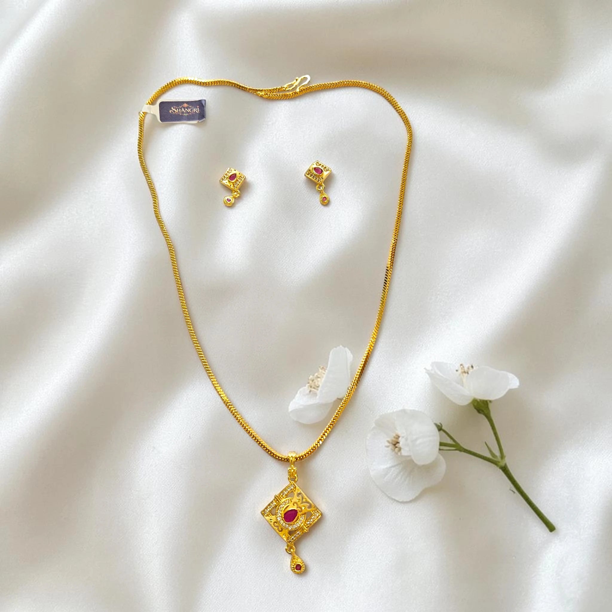 Shangri Gold Plated Daily Wear AD Mangalsutra Set