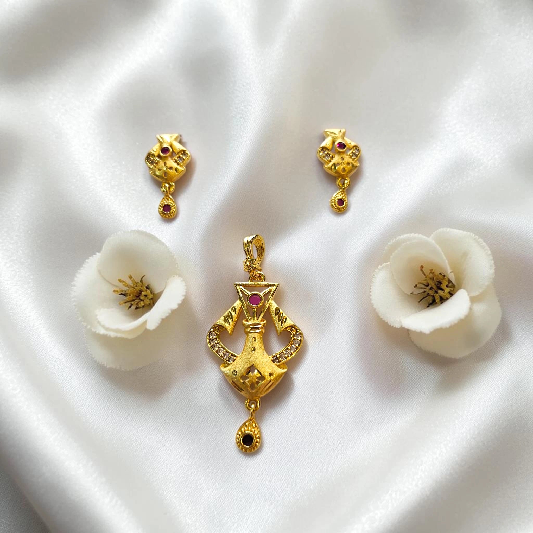 Shangri Gold-Plated AD Stone Mangalsutra Set